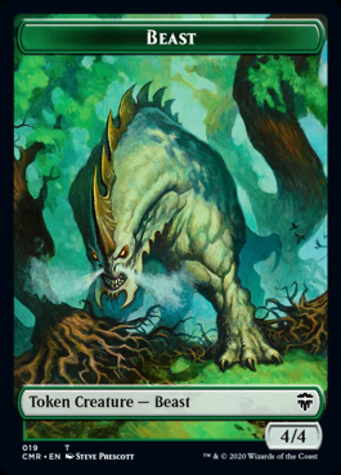 Beast (18) // Beast (19) Double-Sided Token [Commander Legends Tokens] | Black Swamp Games