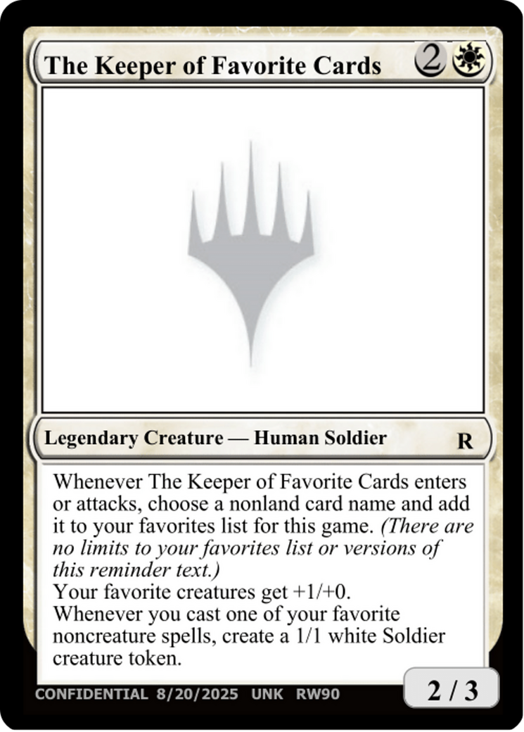 The Keeper of Favorite Cards (8/20/2025) [Unknown Event] | Black Swamp Games