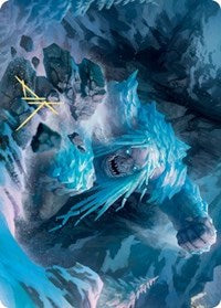 Icehide Troll Art Card (Gold-Stamped Signature) [Kaldheim Art Series] | Black Swamp Games