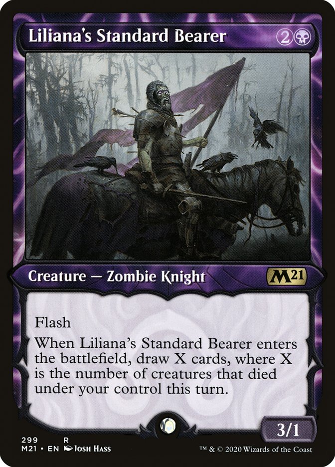 Liliana's Standard Bearer (Showcase) [Core Set 2021] | Black Swamp Games