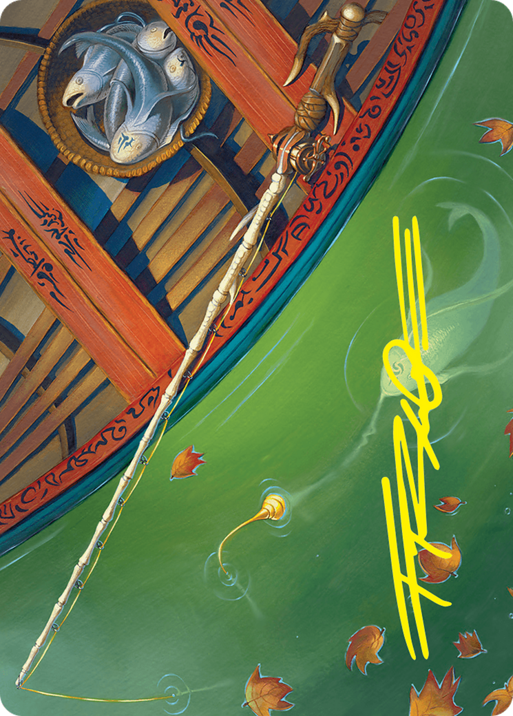 Fishing Pole Art Card (18/54) (Gold-Stamped Signature) [Foundations Art Series] | Black Swamp Games