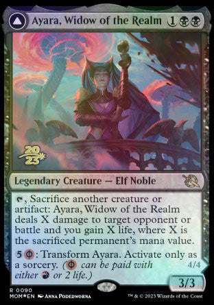 Ayara, Widow of the Realm // Ayara, Furnace Queen [March of the Machine Prerelease Promos] | Black Swamp Games