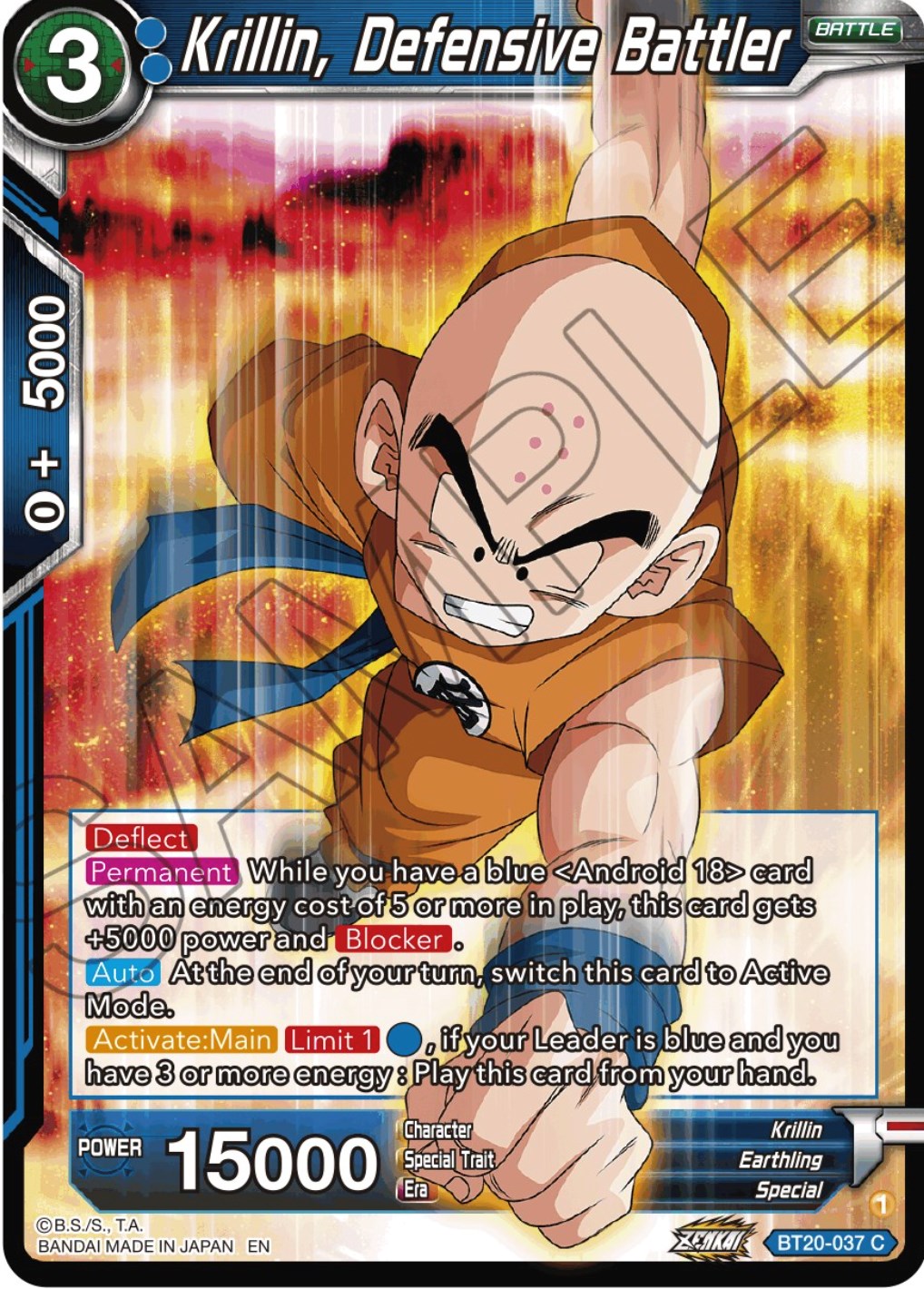 Krillin, Defensive Battler (BT20-037) [Power Absorbed] | Black Swamp Games