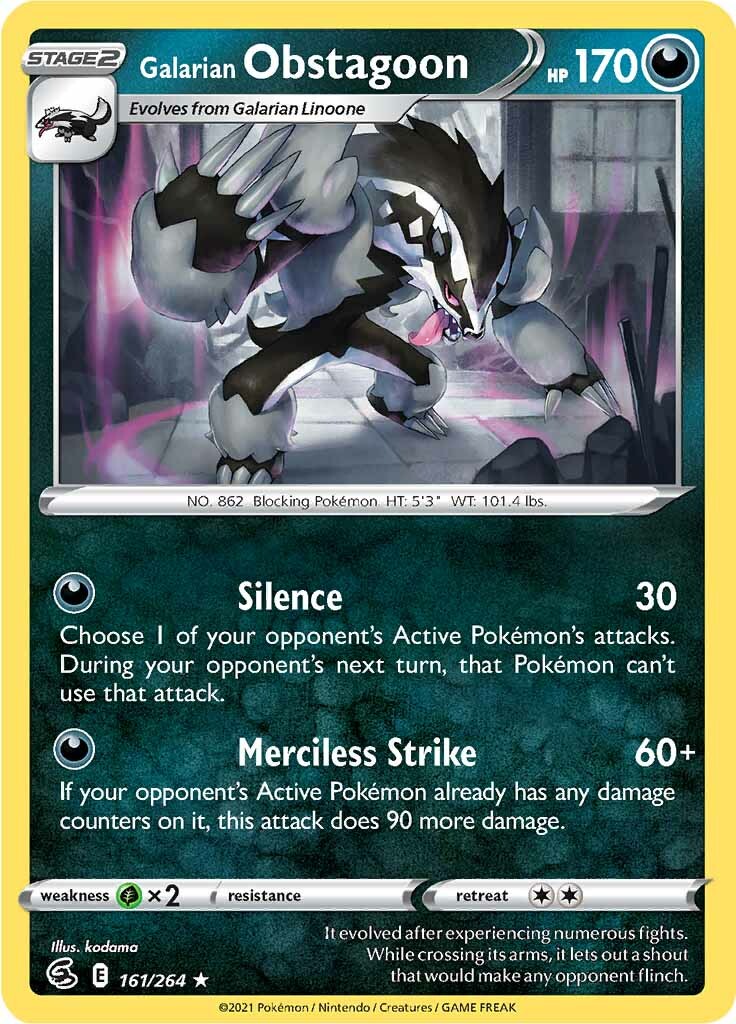 Galarian Obstagoon (161/264) [Sword & Shield: Fusion Strike] | Black Swamp Games