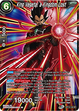 King Vegeta, a Kingdom Lost (BT13-146) [Supreme Rivalry] | Black Swamp Games