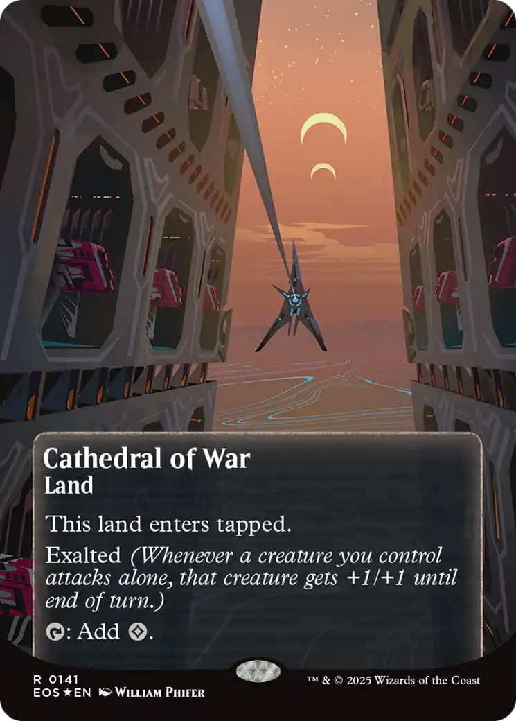 Cathedral of War (0141) (Borderless) (Galaxy Foil) [Edge of Eternities: Stellar Sights] | Black Swamp Games