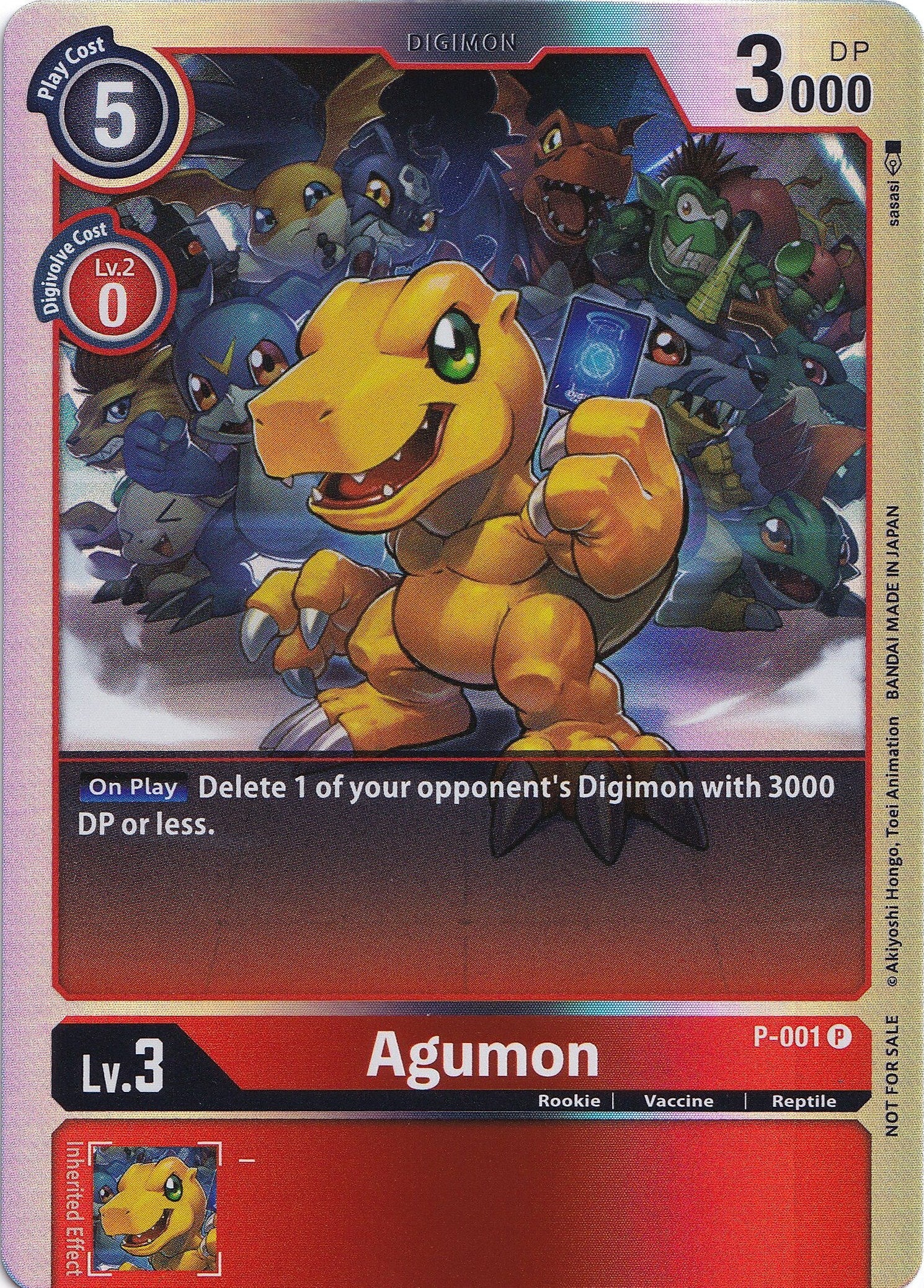 Agumon [P-001] (Rainbow Foil) [Promotional Cards] | Black Swamp Games