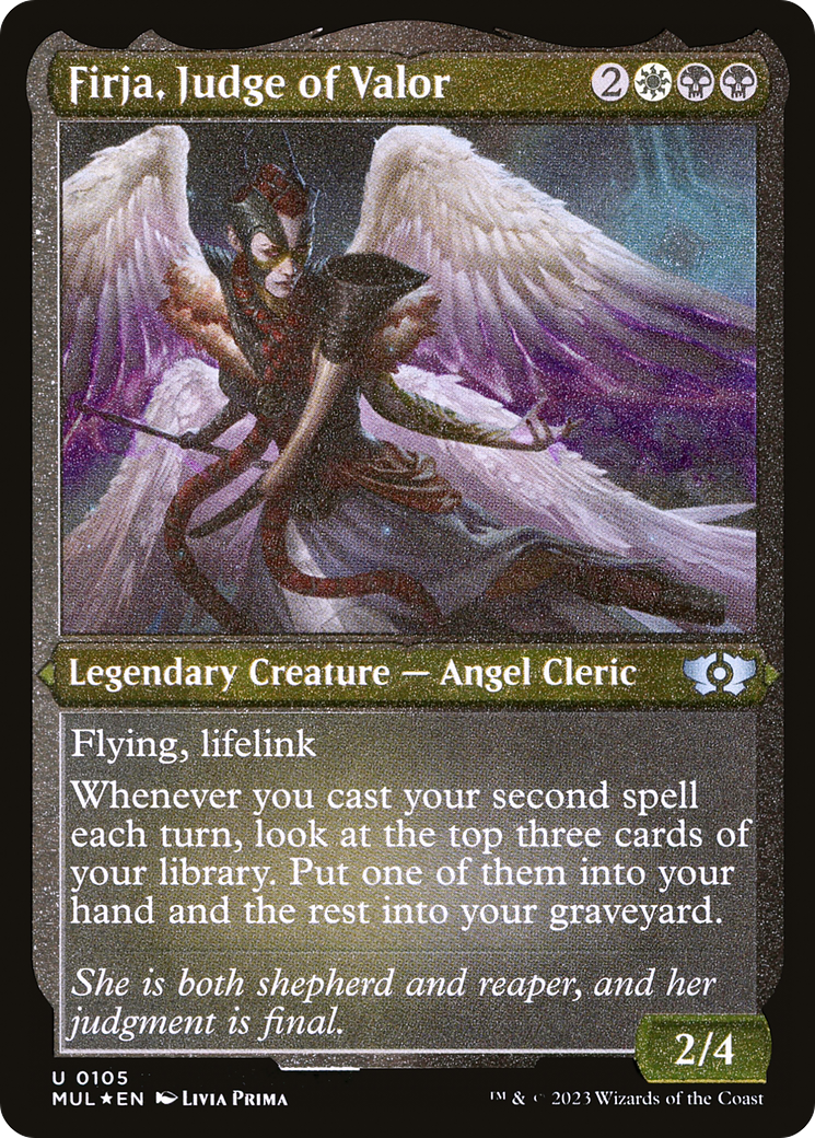 Firja, Judge of Valor (Foil Etched) [Multiverse Legends] | Black Swamp Games