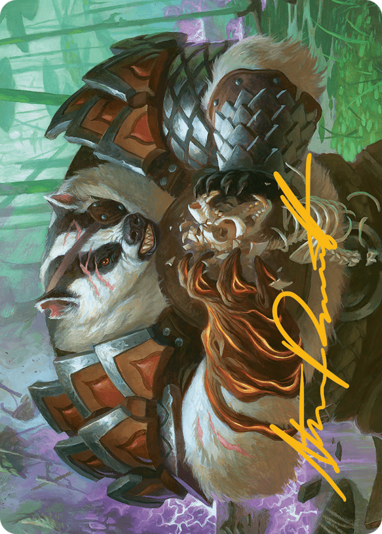 Hugs, Grisly Guardian Art Card (Gold-Stamped Signature) [Bloomburrow Art Series] | Black Swamp Games