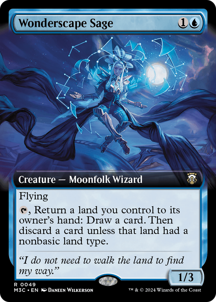 Wonderscape Sage (Extended Art) (Ripple Foil) [Modern Horizons 3 Commander] | Black Swamp Games