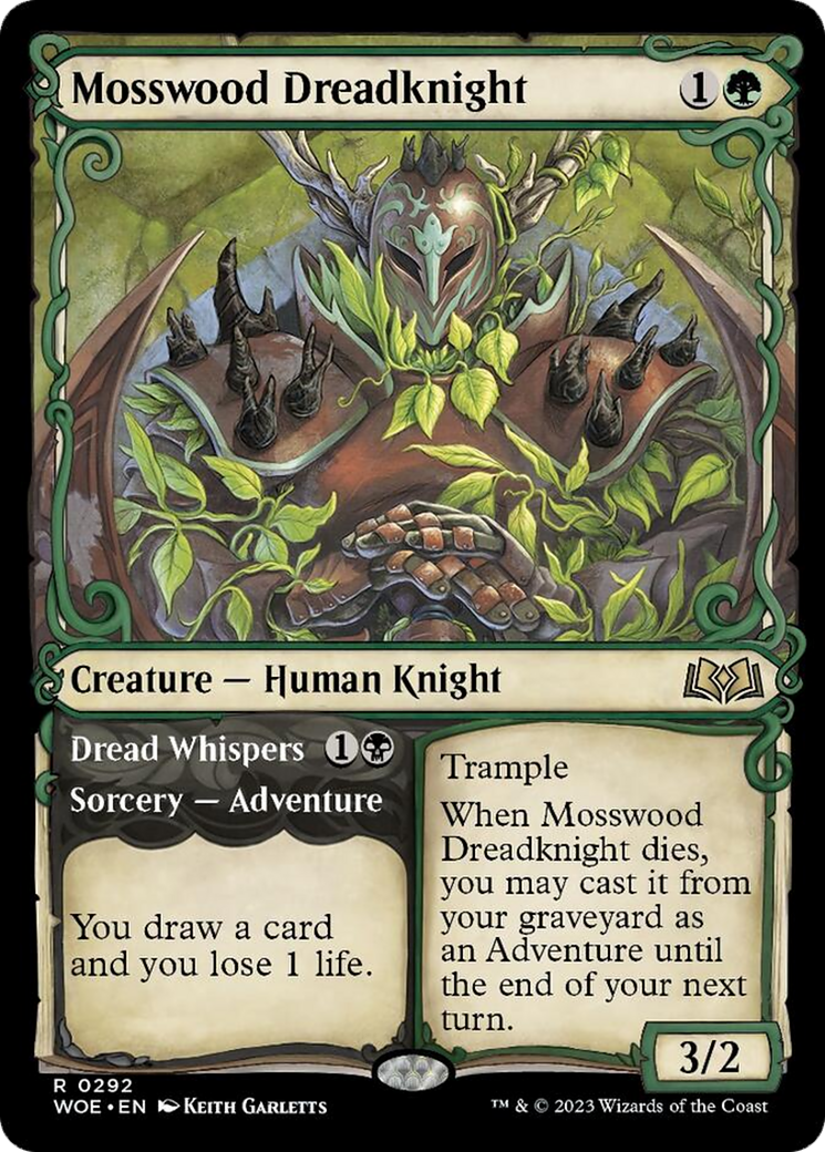 Mosswood Dreadknight // Dread Whispers (Showcase) [Wilds of Eldraine] | Black Swamp Games