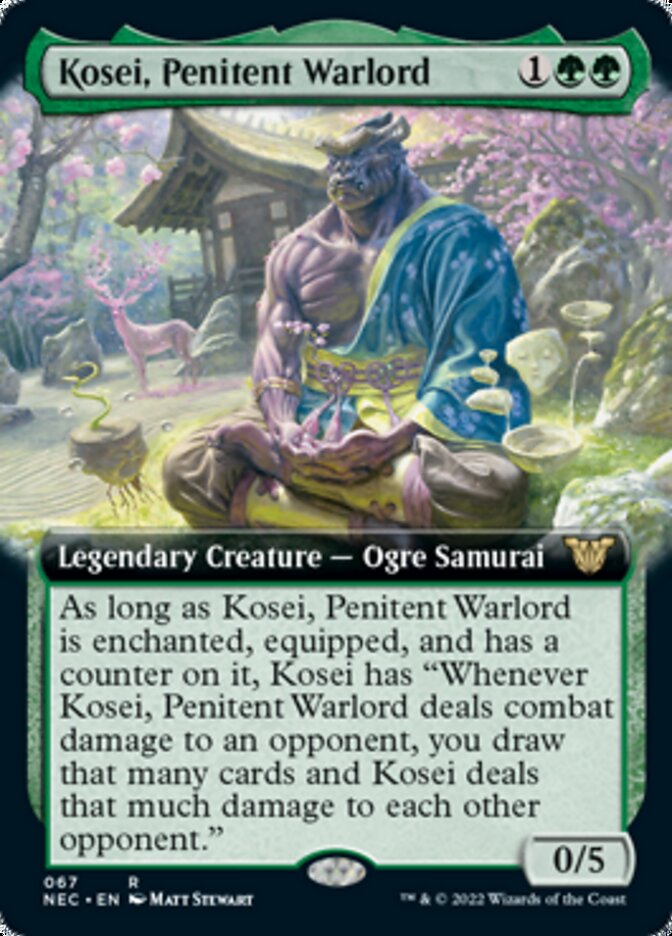 Kosei, Penitent Warlord (Extended Art) [Kamigawa: Neon Dynasty Commander] | Black Swamp Games