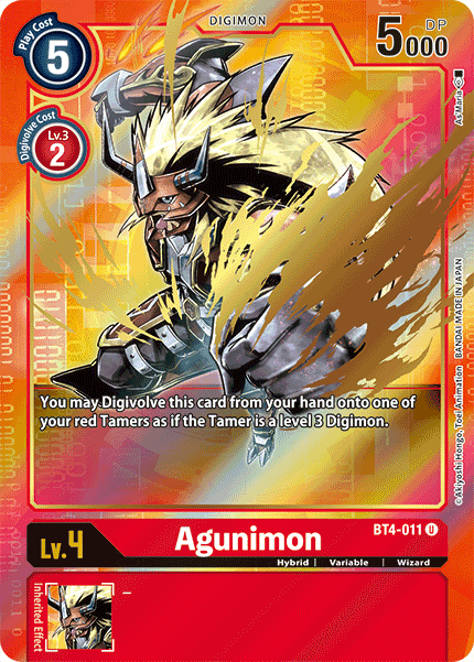 Agunimon [BT4-011] (Alternate Art) [Great Legend] | Black Swamp Games