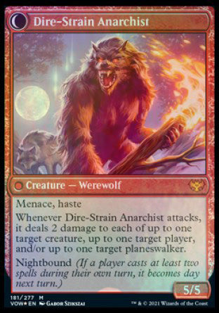 Volatile Arsonist // Dire-Strain Anarchist [Innistrad: Crimson Vow Prerelease Promos] | Black Swamp Games