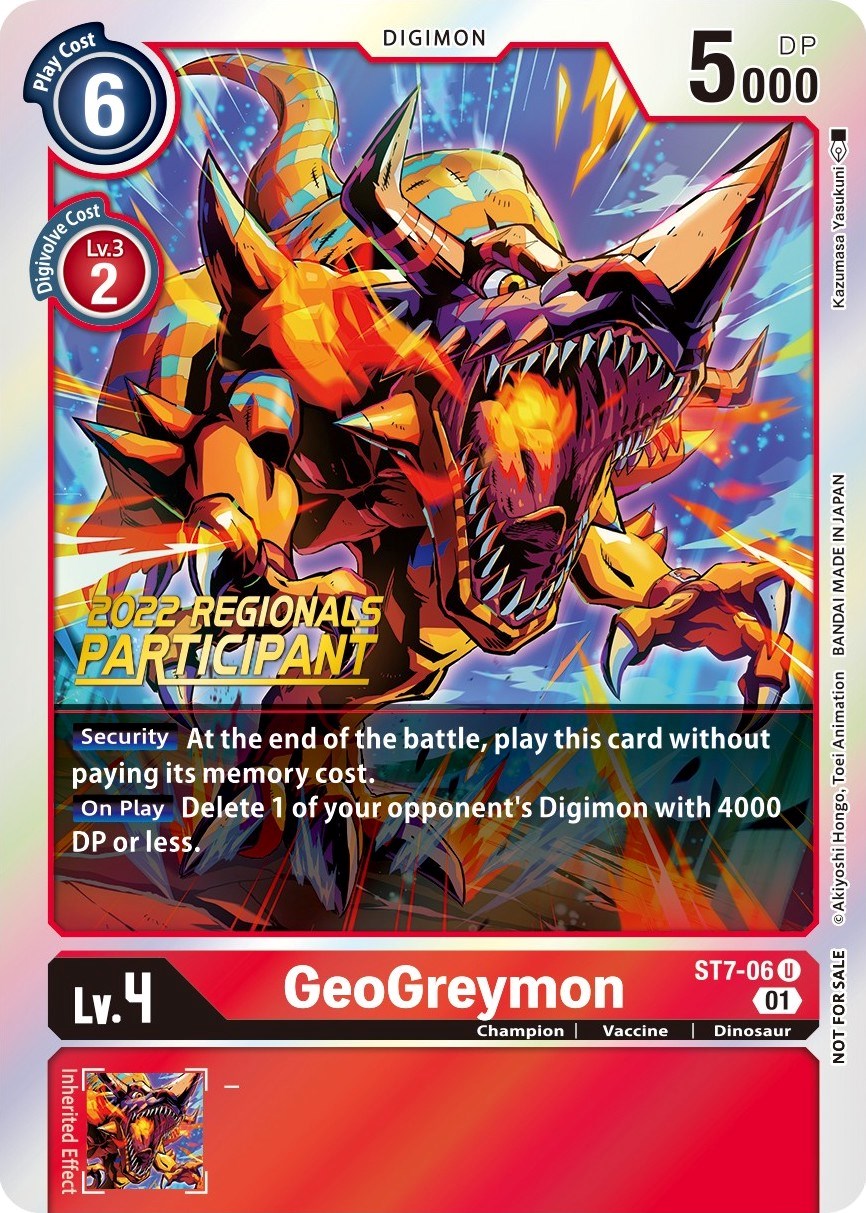 GeoGreymon [ST7-06] (2022 Championship Offline Regional) (Online Participant) [Starter Deck: Gallantmon Promos] | Black Swamp Games