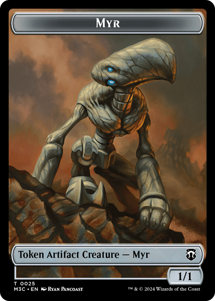 Construct (Ripple Foil) // Myr Double-Sided Token [Modern Horizons 3 Commander Tokens] | Black Swamp Games