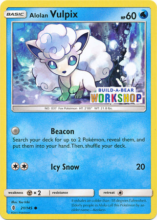 Alolan Vulpix (21/145) (Build A Bear Workshop Exclusive) [Sun & Moon: Guardians Rising] | Black Swamp Games