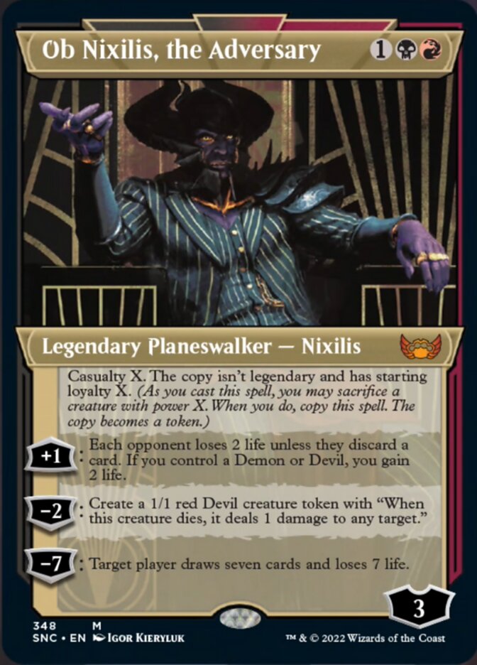 Ob Nixilis, the Adversary (Showcase Art Deco) [Streets of New Capenna] | Black Swamp Games