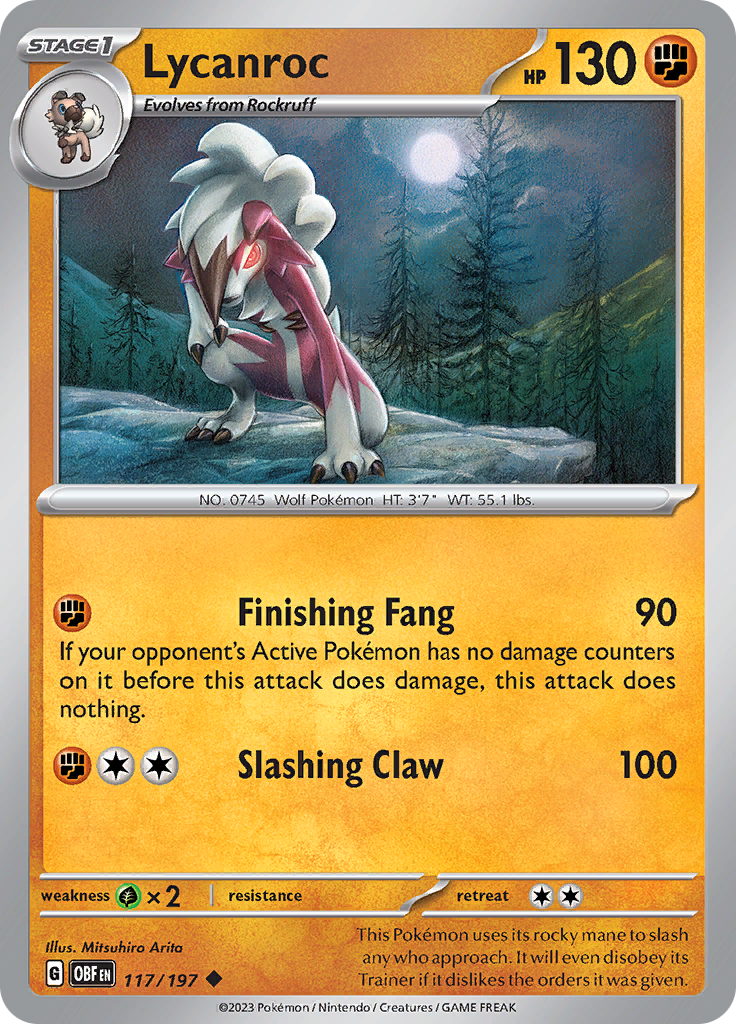 Lycanroc (117/197) [Scarlet & Violet: Obsidian Flames] | Black Swamp Games