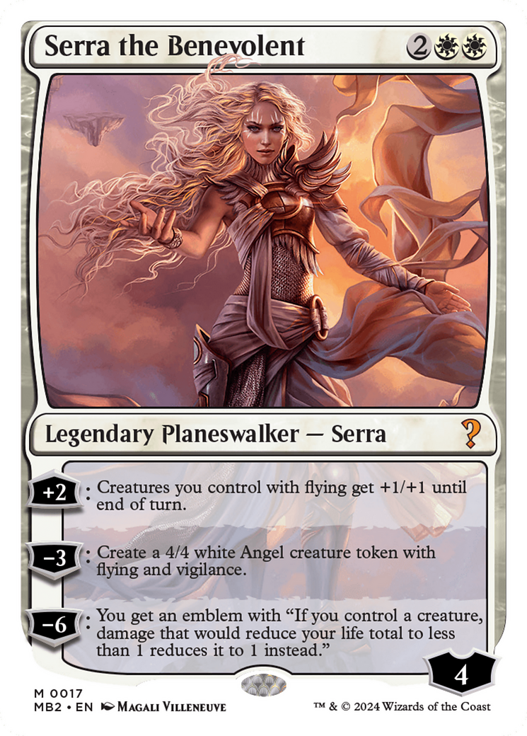 Serra the Benevolent (White Border) [Mystery Booster 2] | Black Swamp Games