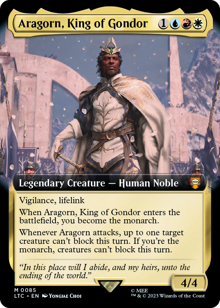 Aragorn, King of Gondor (Extended Art) [The Lord of the Rings: Tales of Middle-Earth Commander] | Black Swamp Games