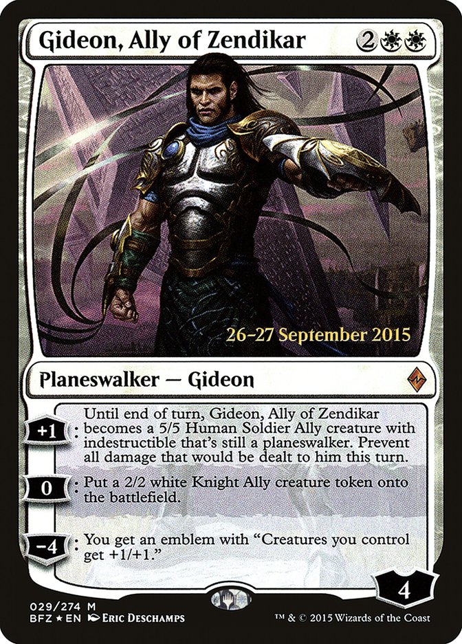 Gideon, Ally of Zendikar [Battle for Zendikar Prerelease Promos] | Black Swamp Games
