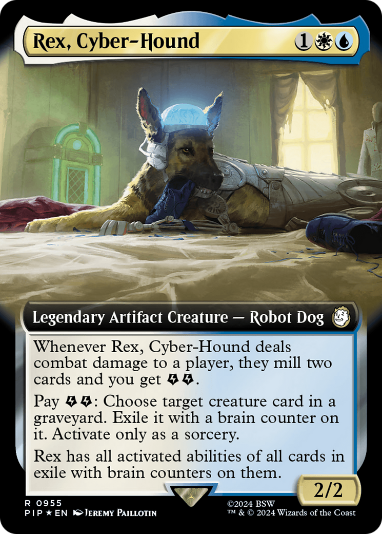 Rex, Cyber-Hound (Extended Art) (Surge Foil) [Fallout] | Black Swamp Games