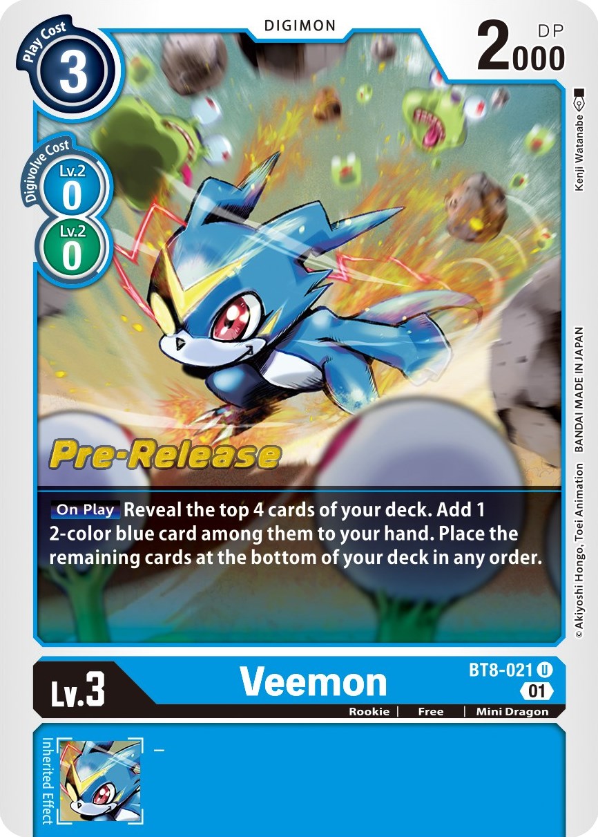 Veemon [BT8-021] [New Awakening Pre-Release Cards] | Black Swamp Games