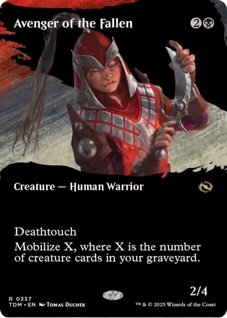 Avenger of the Fallen (Borderless) [Tarkir: Dragonstorm] | Black Swamp Games