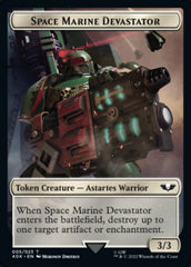 Soldier (002) // Space Marine Devastator Double-Sided Token (Surge Foil) [Warhammer 40,000 Tokens] | Black Swamp Games