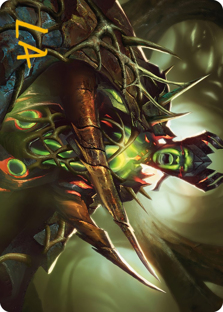 Maze's Mantle Art Card (Gold-Stamped Signature) [Phyrexia: All Will Be One Art Series] | Black Swamp Games