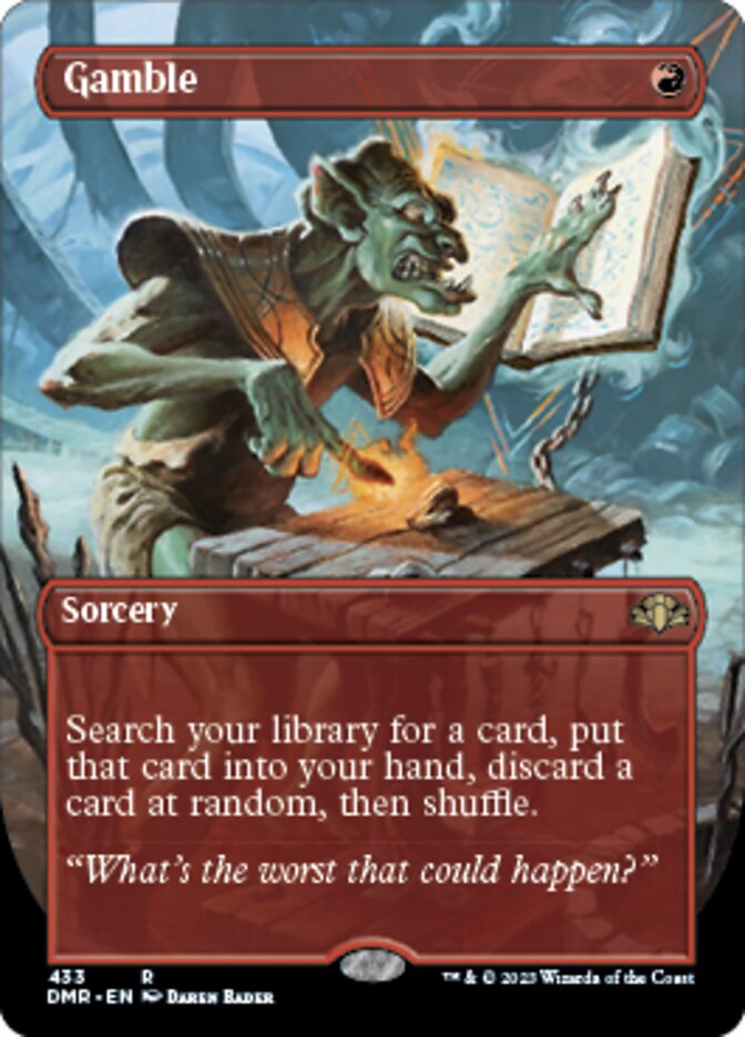 Gamble (Borderless Alternate Art) [Dominaria Remastered] | Black Swamp Games