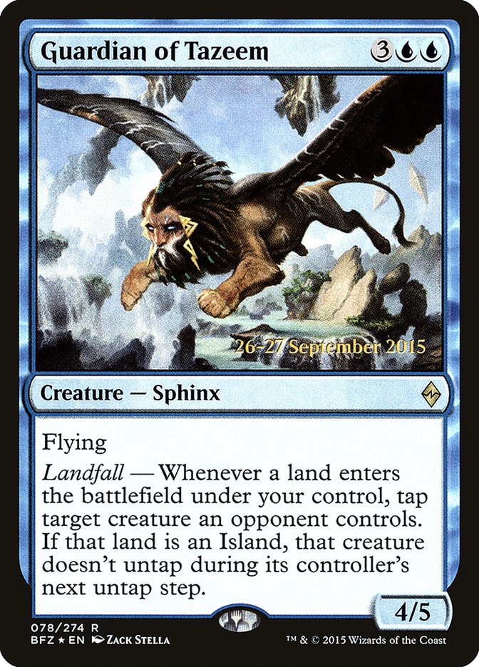 Guardian of Tazeem [Battle for Zendikar Prerelease Promos] | Black Swamp Games