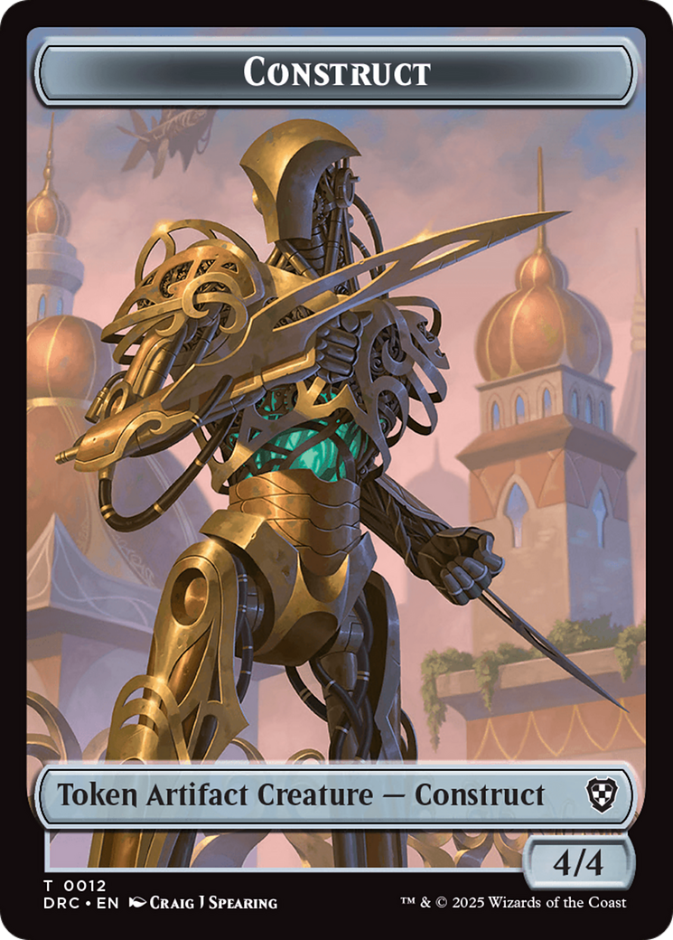 Construct // Golem (0013) Double-Sided Token [Aetherdrift Commander Tokens] | Black Swamp Games