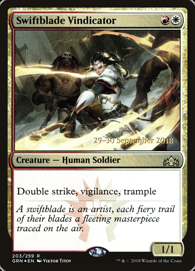Swiftblade Vindicator [Guilds of Ravnica Prerelease Promos] | Black Swamp Games