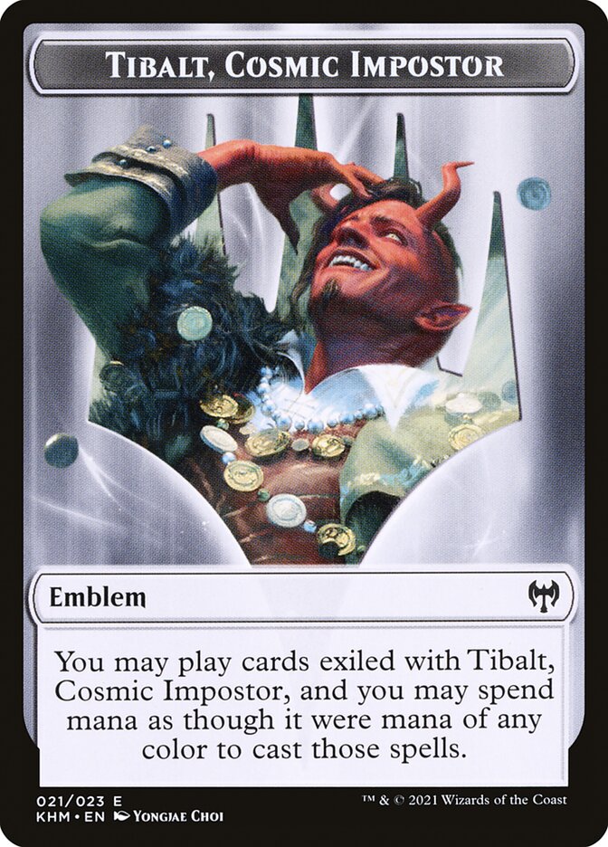 Treasure // Tibalt, Cosmic Impostor Emblem Double-Sided Token [Kaldheim Tokens] | Black Swamp Games
