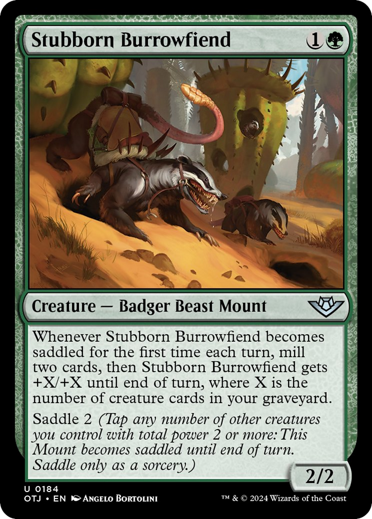 Stubborn Burrowfiend [Outlaws of Thunder Junction] | Black Swamp Games