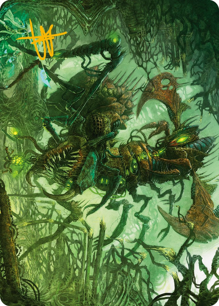 Skyscythe Engulfer Art Card (Gold-Stamped Signature) [Phyrexia: All Will Be One Art Series] | Black Swamp Games