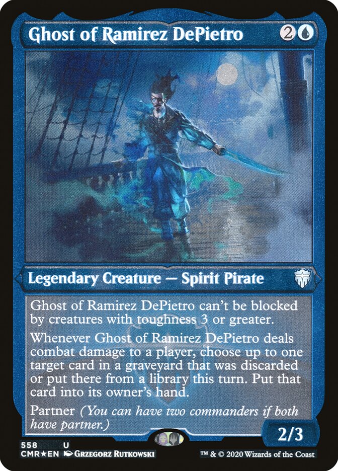 Ghost of Ramirez DePietro (Etched) [Commander Legends] | Black Swamp Games