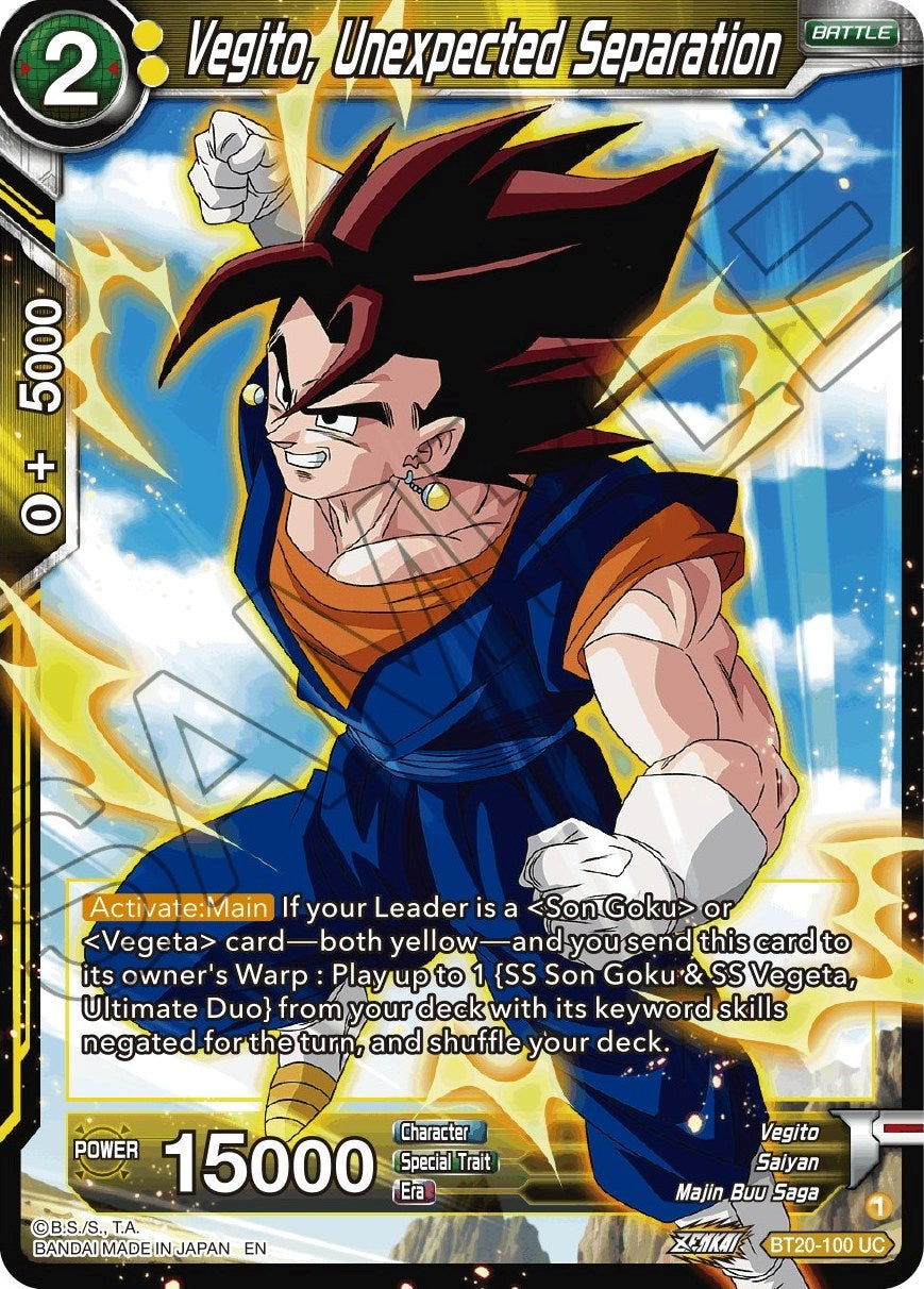 Vegito, Unexpected Separation (BT20-100) [Power Absorbed] | Black Swamp Games