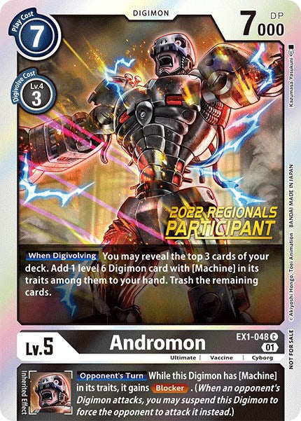 Andromon [EX1-048] (2022 Championship Online Regional) (Online Participant) [Classic Collection Promos] | Black Swamp Games