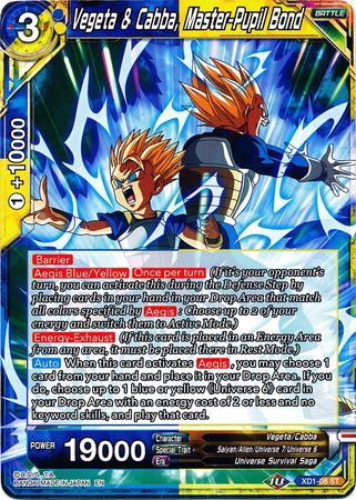 Vegeta & Cabba, Master-Pupil Bond (XD1-08) [Assault of the Saiyans] | Black Swamp Games