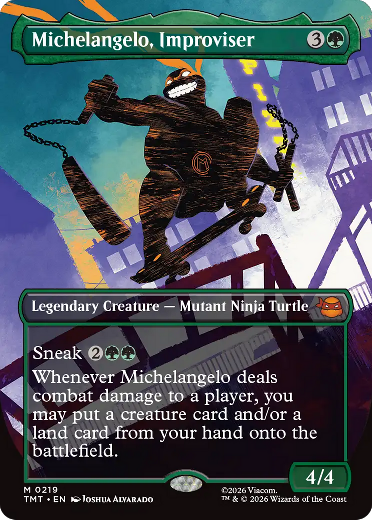 Michelangelo, Improviser (Borderless) [Teenage Mutant Ninja Turtles] | Black Swamp Games