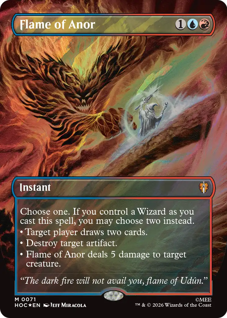 Flame of Anor (Borderless) (Surge Foil) [The Hobbit: Eternal-Legal] | Black Swamp Games