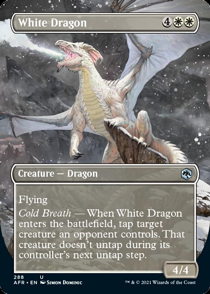 White Dragon (Borderless Alternate Art) [Dungeons & Dragons: Adventures in the Forgotten Realms] | Black Swamp Games