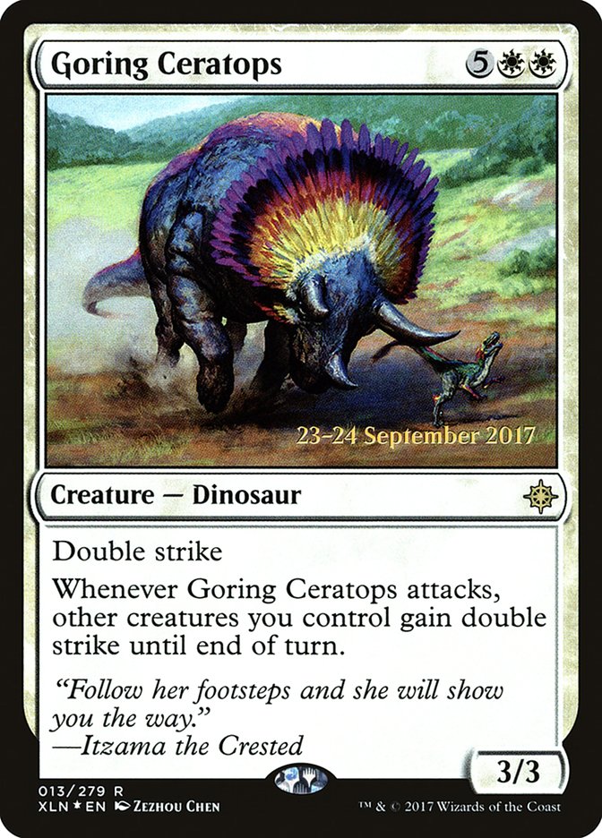 Goring Ceratops [Ixalan Prerelease Promos] | Black Swamp Games