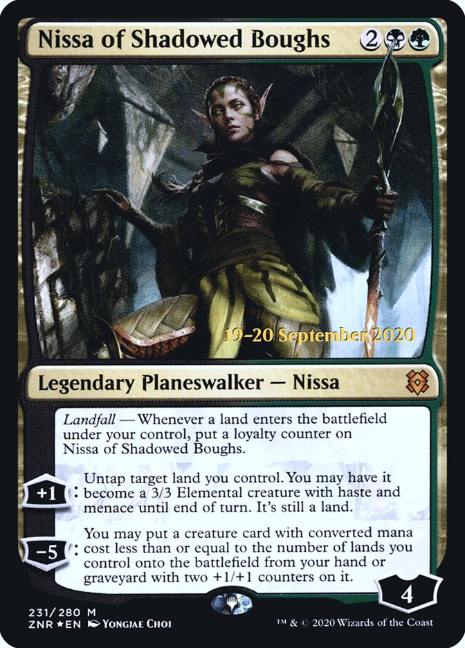 Nissa of Shadowed Boughs [Zendikar Rising Prerelease Promos] | Black Swamp Games