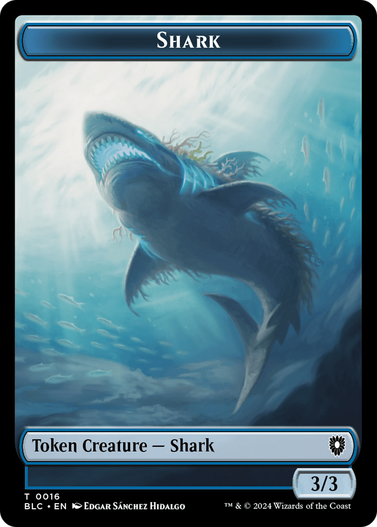 Bird (011) // Shark Double-Sided Token [Bloomburrow Commander Tokens] | Black Swamp Games