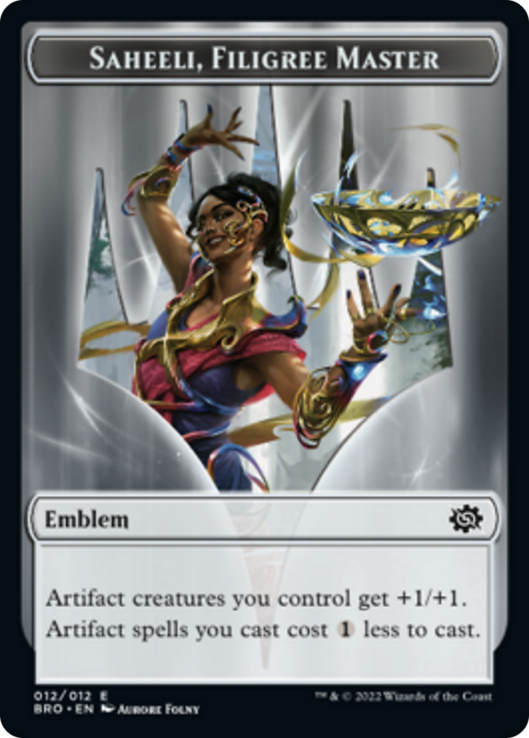 Saheeli, Filigree Master Emblem [The Brothers' War Tokens] | Black Swamp Games