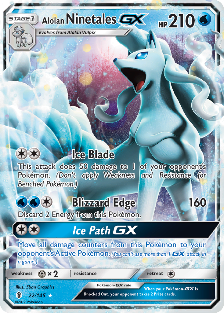 Alolan Ninetales GX (22/145) [Sun & Moon: Guardians Rising] | Black Swamp Games